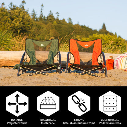 Cascade Mountain Tech Silla para exterior, ligera, compacta y duradera, Perfil Bajo