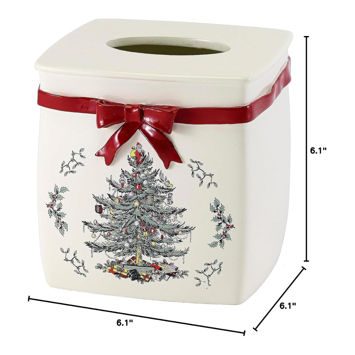 Avanti Linens Spode - Cubierta de Caja de pañuelos, Accesorios de encimera, decoración del hogar de día Festivo (colección de árbol de Navidad)