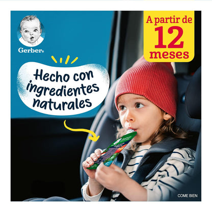 Papilla Gerber Orgánico Pouch Etapa 2 Manzana, Mora Azul y Espinaca 100g Paquete 12