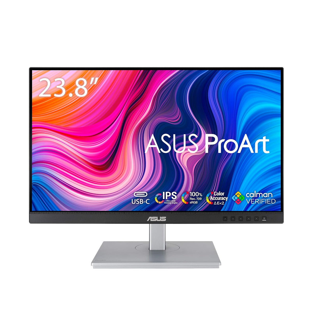 ASUS Monitor ProArt PA247CV 23.8” Monitor, 1080P Full HD, 100% sRGB/Rec. 709, IPS, ΔE < 2, USB hub USB-C HDMI DisplayPort with Daisy-Chaining, Calman Verified, Eye Care, Anti-Glare, Ergonomic Stand