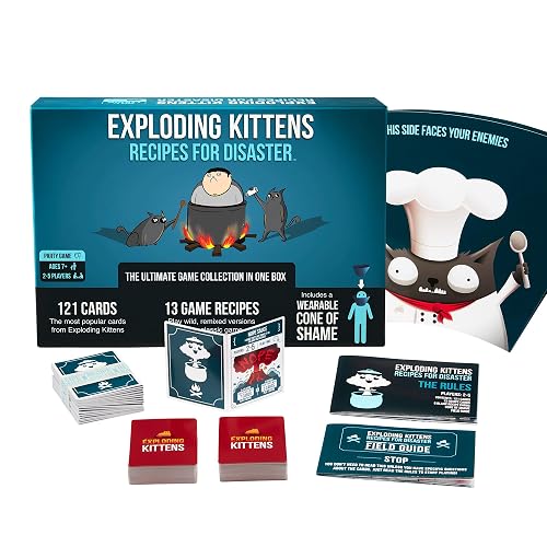 Exploding Kittens Recipes for Disaster Deluxe Game Set by Exploding Kittens - for Adults Teens & Kids - Fun Family Games - A Russian Roulette Card Game