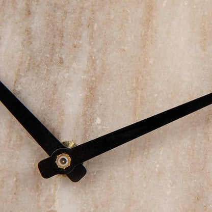 Bloomingville - Reloj Decorativo de Media Luna de mármol para repisa, Beige y Negro
