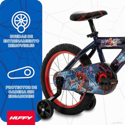 Huffy Disney and Marvel - Bicicleta de niño de 12/16 Pulgadas para niños, múltiples Opciones de Color y diseños Disponibles, Ideal para Mayores de 3 años, Ruedas de Entrenamiento extraíbles, Asiento