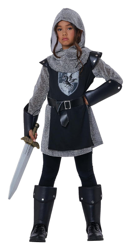 California Costumes - Disfraz de Caballero Noble para niñas, tamaño pequeño, Negro/Plateado