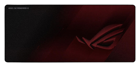 ASUS ROG Scabbard II Extendido Mousepad Antiderrapante para tu PC Gamer | Tela suave, nano-recubrimiento repele agua/aceite/polvo, bordes cosidos anti-desgaste, base de goma, 900x400x3mm, línea ROG