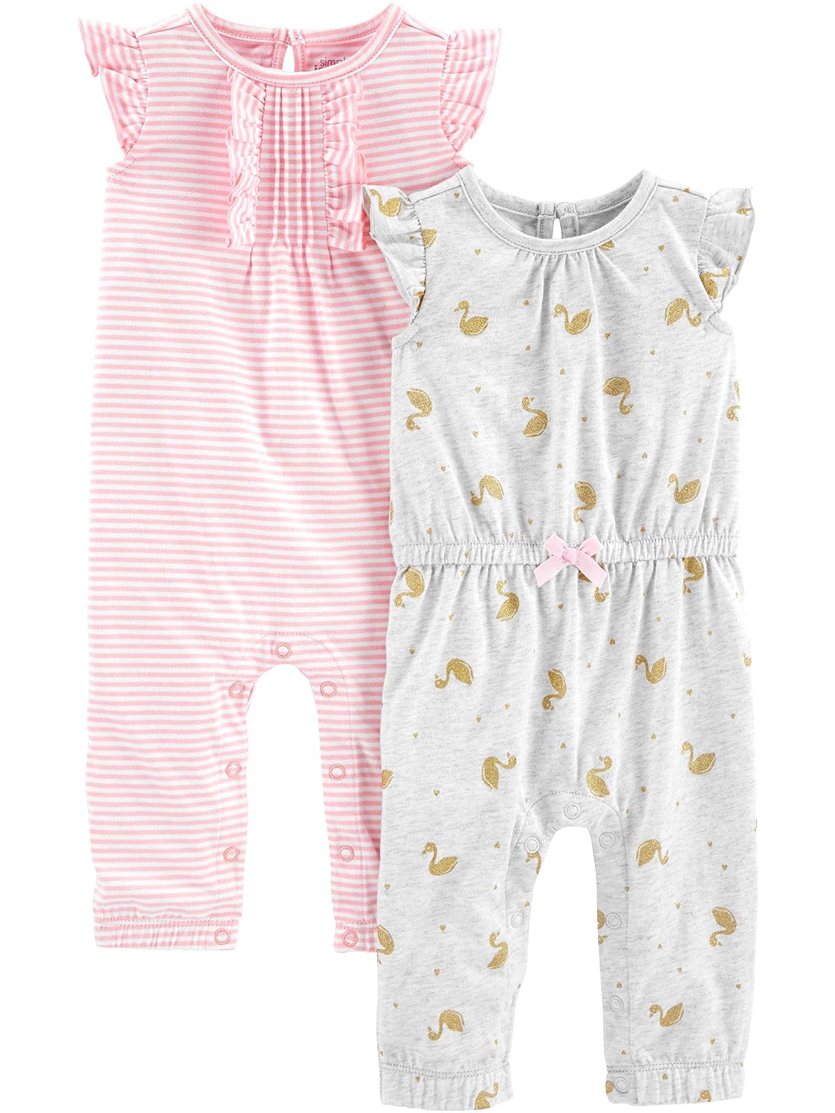 Simple Joys by Carter's Paquete de 2 monos de moda overolBebé-Niñas