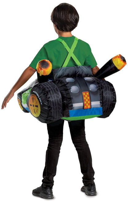 Yoshi - Disfraz de Kart Inflable de Mario Kart, Accesorio para niños, tamaño único, Funciona con Ventilador, Yoshi Kart, Multicolor