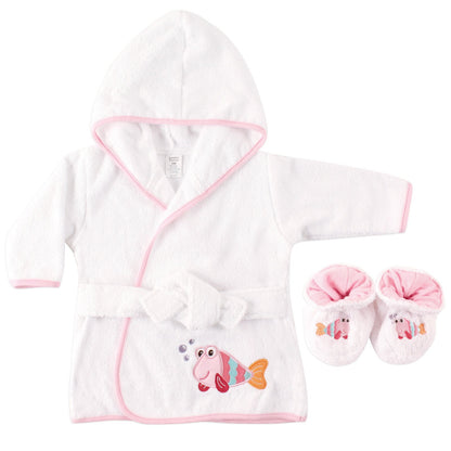 Luvable Friends Albornoz Unisex de Rizo de algodón, pez, Talla única