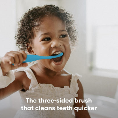 Frida Baby | Cepillo de Dientes de Triple Ángulo para Niños de 2 años o más | Color Azul | 1 pza