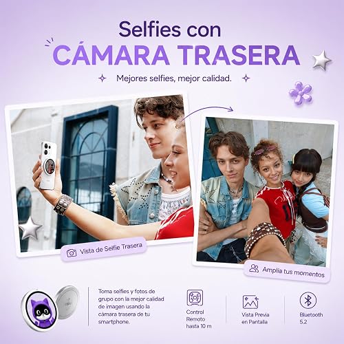 OPPO Bubble E-Badge para Celulares, Selfies con Cámara Trasera, Control Remoto hasta 10 m, Pantalla AMOLED de 1.7", Diseños Personalizables y Conexión Bluetooth 5.2