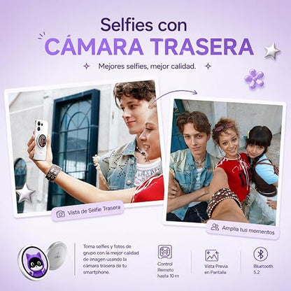 OPPO Bubble E-Badge para Celulares, Selfies con Cámara Trasera, Control Remoto hasta 10 m, Pantalla AMOLED de 1.7", Diseños Personalizables y Conexión Bluetooth 5.2
