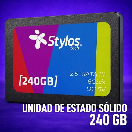 Disco SSD 240GB 2.5 SATA III Negro para PC Stylostech