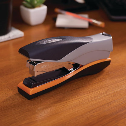 Grapadora Swingline, capacidad de 40 hojas, Optima 40, sin atascos, esfuerzo reducido, agarre suave, metal, naranja y gris (87845)