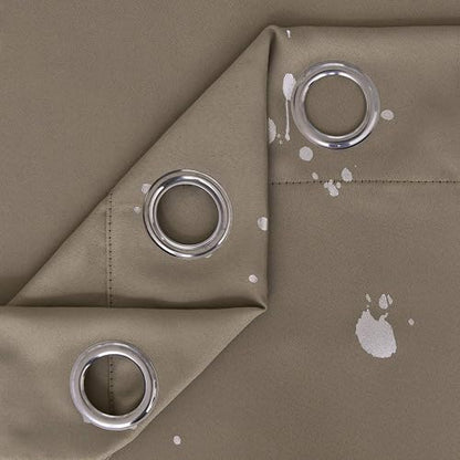 Deconovo - Cortinas Opacas con Aislamiento térmico y Ojales en la Parte Superior con Bloqueo de luz para recámara, 52 x 63 Pulgadas, Color Gris Pardo/Plateado