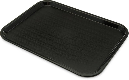 Carlisle Bandeja de Plástico para Cafetería, Antideslizante - Negro - - 12" x 16" - Cafe® (paquete de 24)