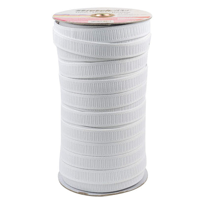 Stretchrite Bobina elástica de poliéster Tejida, 3/4 Pulgadas por 75 Yardas, Color Blanco