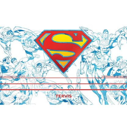 Tervis Traveler DC Comics Superman Lineage - Vaso de viaje con aislamiento de triple pared, mantiene las bebidas frías y calientes, 20 onzas, acero inoxidable