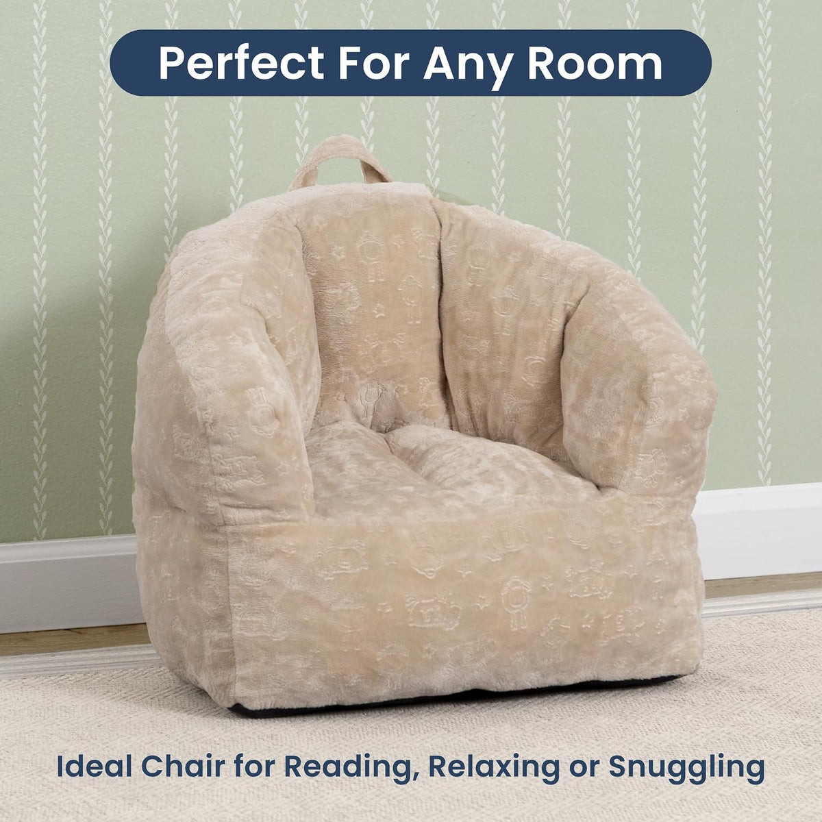 Delta Children - Serta - Silla de Felpa para niños, Silla de Espuma Suave, Alternativa para niños y niñas, Asiento Acogedor para Leer, Ver Dibujos Animados, Sala de Juegos, habitación de guardería