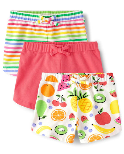 The Children's Place Y Pantalones Cortos para niñas pequeñas, Paquete de 3 Pantalones Cortos para Bebé-Niñas