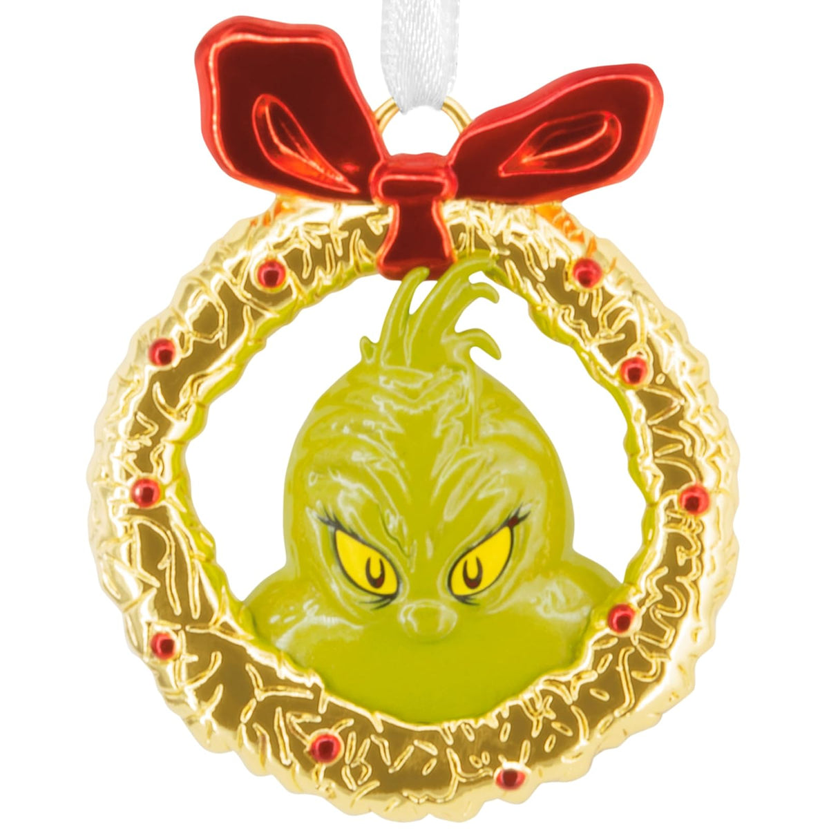 Hallmark Dr. Seuss's How The Grinch robó la Navidad Grinch en Corona de Adorno de Navidad, Metal, Regalos para los fanáticos del Dr. Seuss
