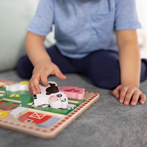 Melissa & Doug Rompecabezas Grande De Madera - Animales De Granja - Certificados FSC