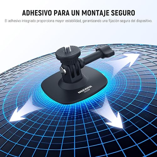 NEEWER - Soporte calcomanía Compatible con cámara de acción Insta 360 GoPro dji AKASO, Adaptador de Base Flexible para Casco de Automóvil con inclinación de 180°, para grabación de Video POV, transmisión