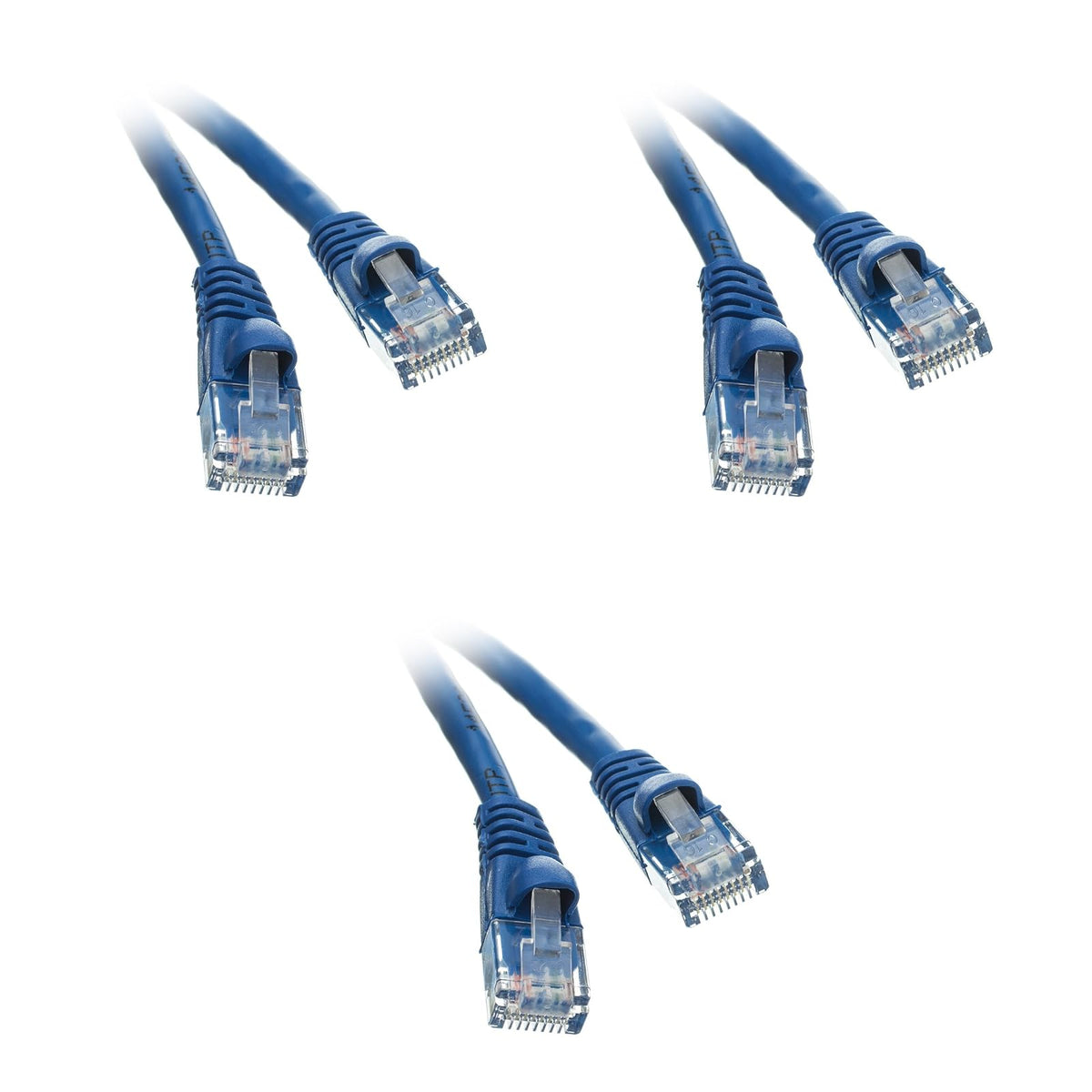 C&E Cable de Red Cat5e Azul Snagless - 50 Feet (3 Pack)