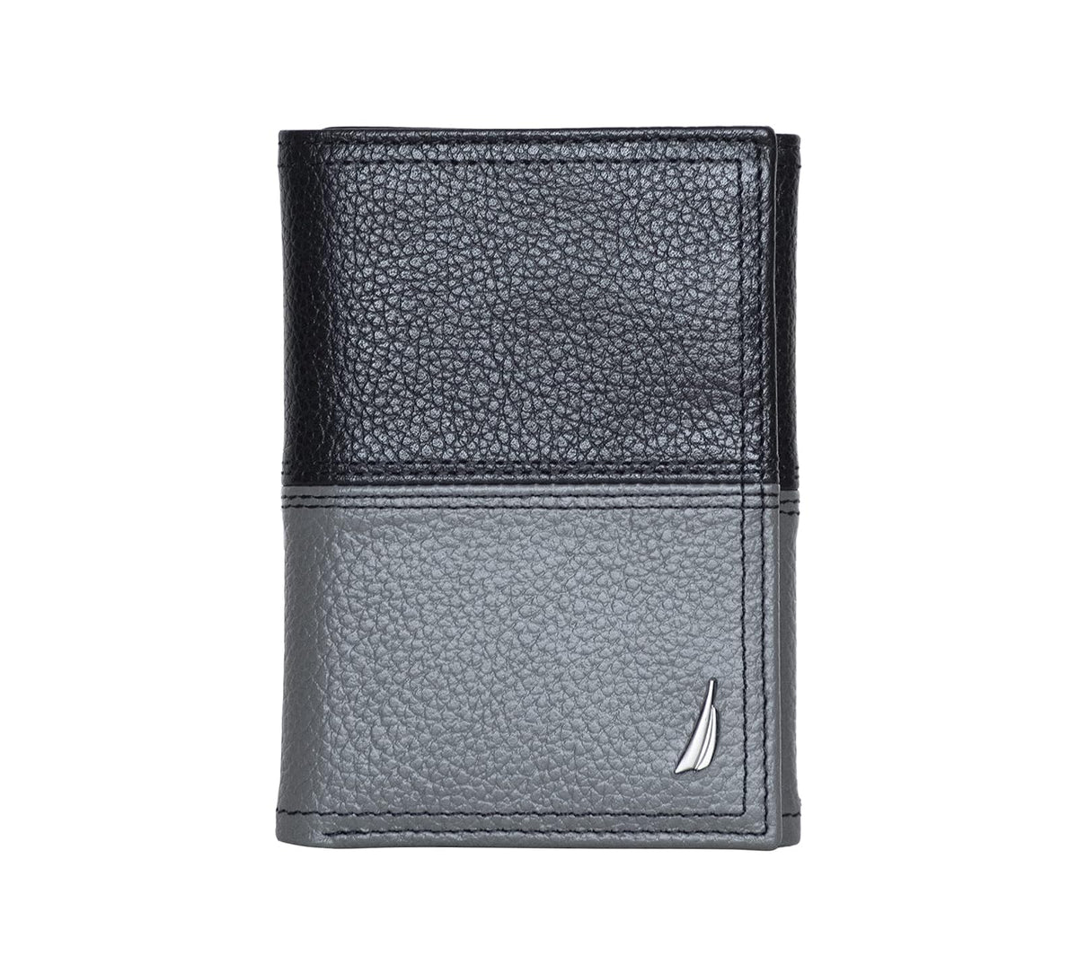 Nautica - portafolios clásica de piel triple RFID para hombre (disponible en grano liso o guijarro)