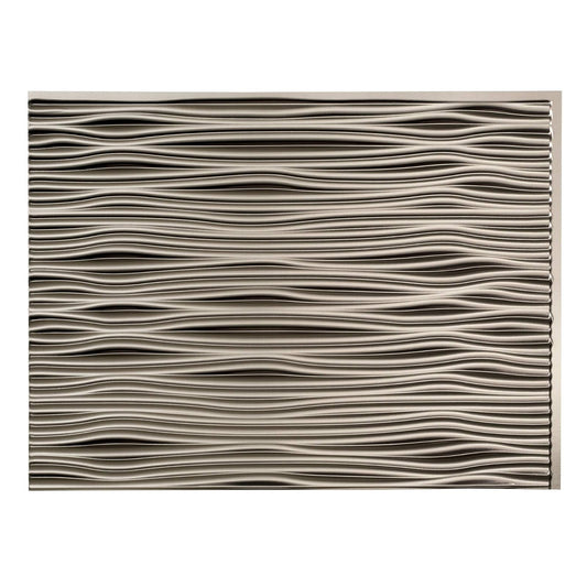FASÄDE Waves Panel decorativo de vinilo para salpicaduras en níquel cepillado (un panel de 45,7 x 60,9 cm)