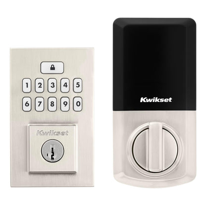 Kwikset SmartCode 260 Cerradura Electrónica con Teclado, Negro Mate - Níquel Satinado - Contemporáneo