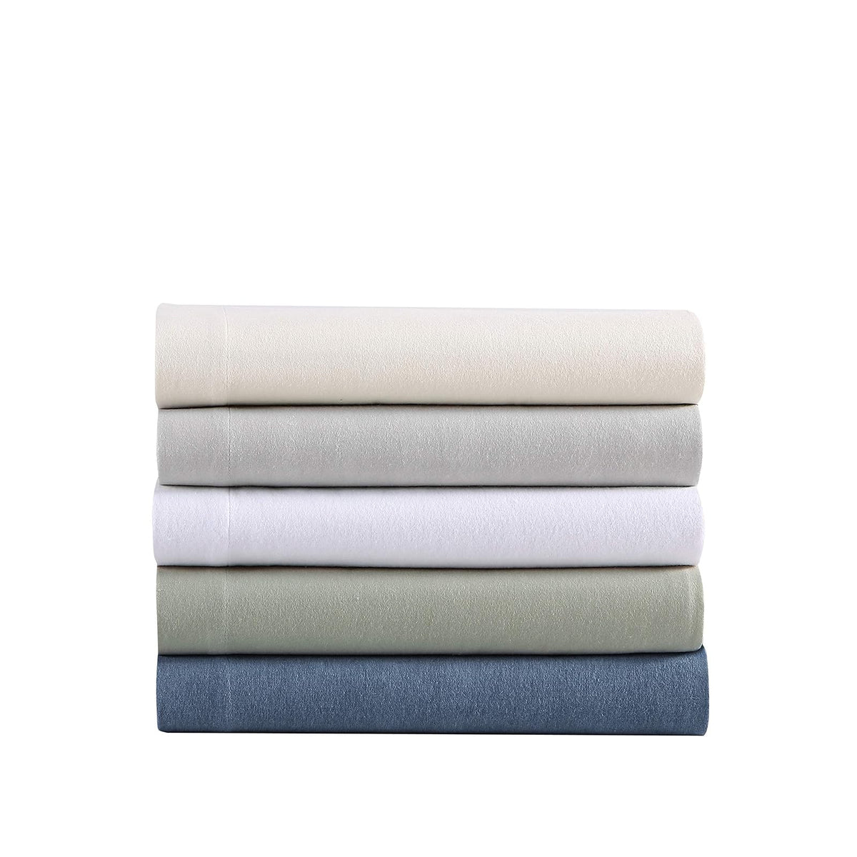 Eddie Bauer - Juego de sábanas matrimoniales, Franela de algodón, Cepillado para Mayor suavidad, decoración acogedora del hogar (Blanco, matrimonial)