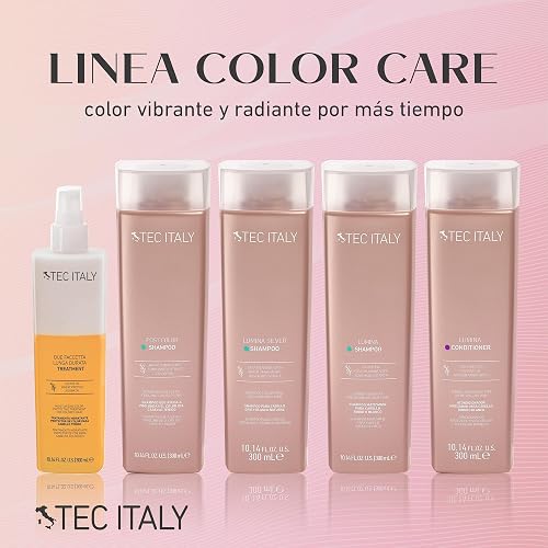 TEC ITALY Lumina Shampoo Iluminador Matizador Cabello Rubio o Blanco 300 ml | Diseñado para mantener matices fríos en cabellos claros. Purifica suavemente y aporta una apariencia más luminosa.