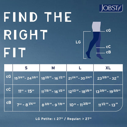 Jobst - Medias de compresión para alivio de muslos (15-20 mmHg, puntera abierta, con banda de silicona de puntos, pequeñas), color beige