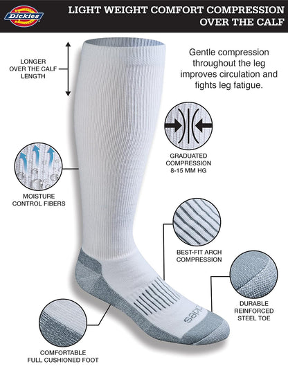 Dickies Light Compression Comfort Over-the-calf Socks, Available in M-xxl (2, 4 Pairs) Calcetines de compresión Hombre