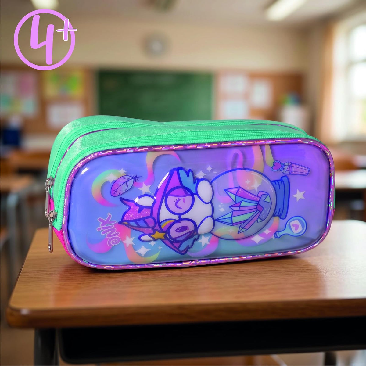 Ruz Lapicera Doble Infantil y Preescolar | Onix | 100% Poliéster | Bolso Organizador para Niños con Bolsillos Separados y Cierre de Cremallera | Recomendado desde 3 años