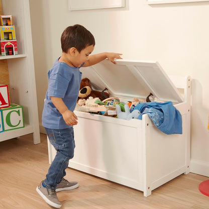 Melissa & Doug Baúl de Madera para Juguetes, Baúl de Madera Resistente, 2.3 Metros Cúbicos de Almacenamiento, Fácil de Armar, Blanco