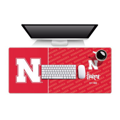 YouTheFan NCAA Florida State Seminoles Logo Series Desk Pad, Team Colors - Nebraska Cornhuskers