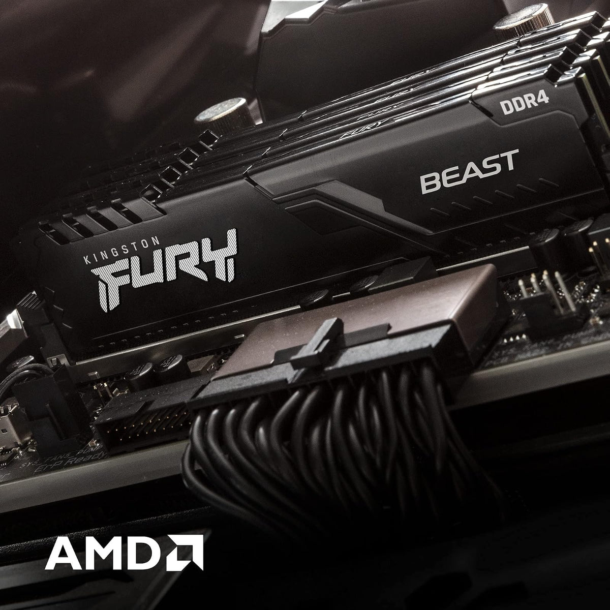 Kingston Fury Beast DDR4, Memoria Gamer Para PC, Capacidad: 16GB Kit (2x8GB), Frecuencia: 3200Mhz, Latencia: CL 16, Factor de Forma: DIMM 288-Pin, Color: Negro, Numero de Parte: KF432C16BBK2/16