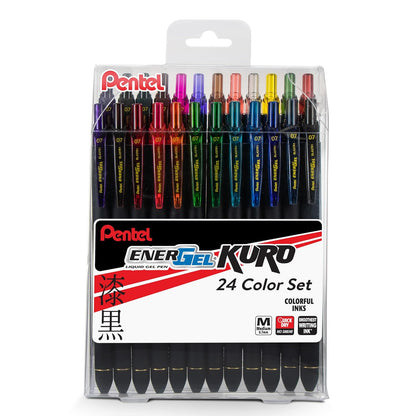 Pentel EnerGel Kuro Bolígrafo Retráctil de Gel Líquido 0.7 mm - Variado - Retráctil