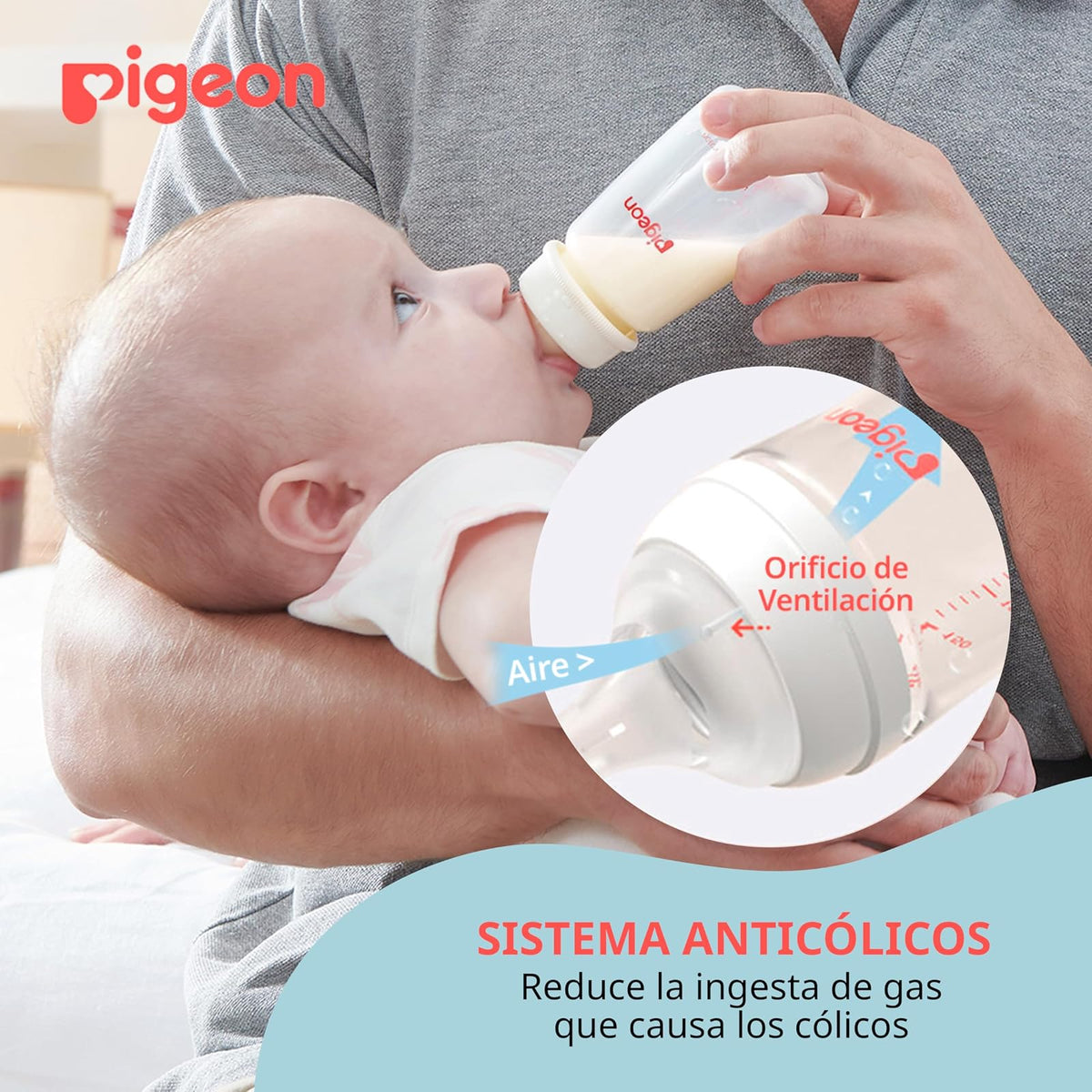 PIGEON | Biberones Recien Nacido Peristáltico | Biberones Anticolicos de Silicona Suave | Biberon Reduce Entrada de Aire - Superficie Mate para Agarre Seguro | Standard SofTouch para Bebé | 240 ml