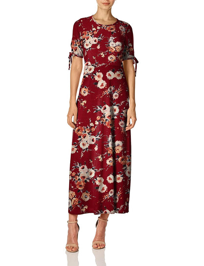Star Vixen Maxi Vestido de Manga Corta, con Abertura en la Espalda, con Costura de Patinador. Vestido para Mujer