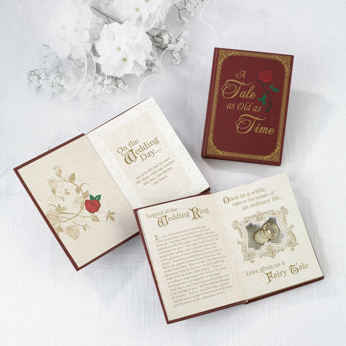Lillian Rose RA420 FT - Soporte para anillos de cuento de hadas (rojo), color rojo y dorado