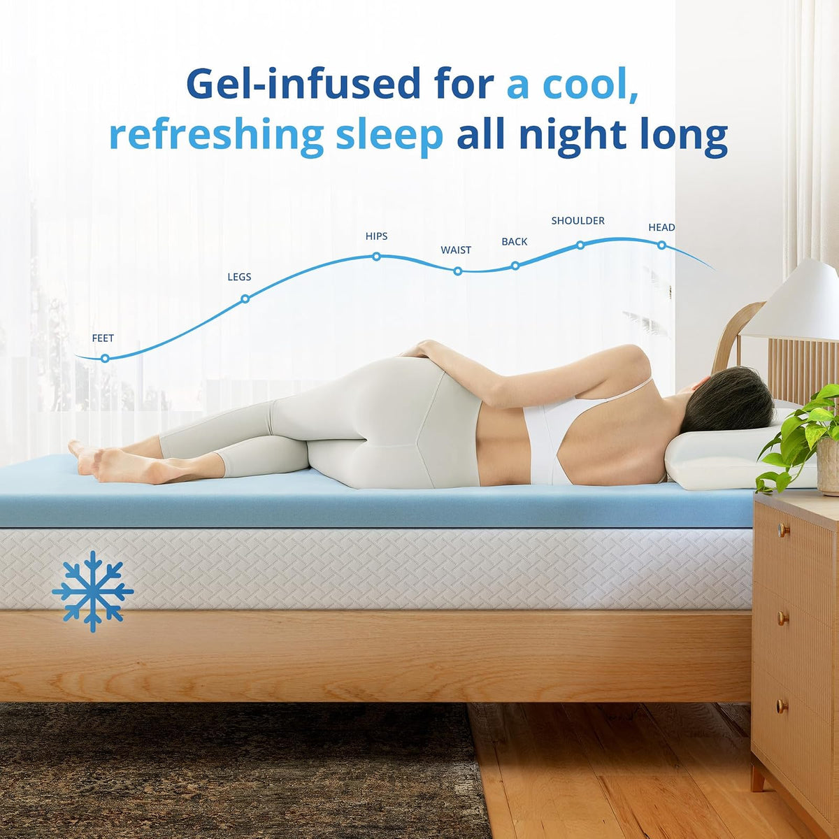 EGOHOME - Colchón de Espuma viscoelástica King de 4 Pulgadas, con infusión de Gel de refrigeración y Almohadilla de Alivio de presión en una Caja, Esencial para la habitación de recámara, Certificado