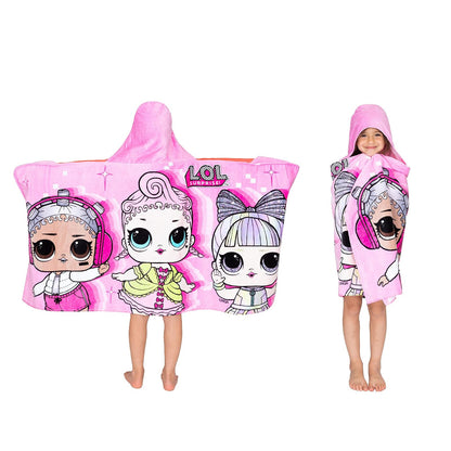 Franco LOL Surprise - Toalla de Rizo de algodón Suave con Capucha para niños, 24 x 50 Pulgadas, LOL Surprise - Rosa - 24 x 50