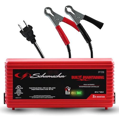 Schumacher SP1296 Cargador y Mantenedor de Batería Completamente Automático 2A 6V/12V