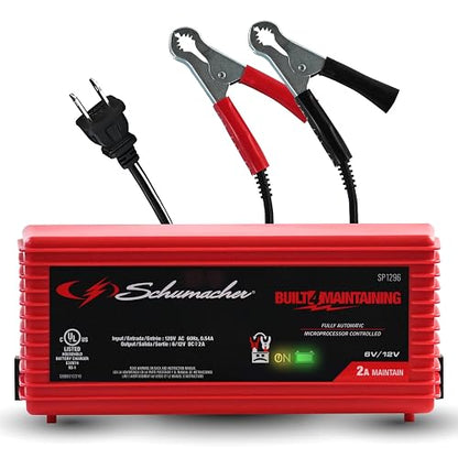 Schumacher SP1296 Cargador y Mantenedor de Batería Completamente Automático 2A 6V/12V