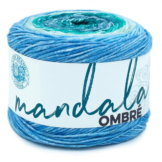 Lion Brand - Hilo de mandala ombré con colores vibrantes, hilo suave para ganchillo y tejer, mantra, 1 paquete