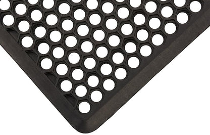 Tapete Antifatiga Mat Black 55 x 85 cm Perforado con Orillas Achaflanadas - Muy Confortable - Ideal para Colocarse en Entradas, Negocios, Puestos de Trabajo, etc.