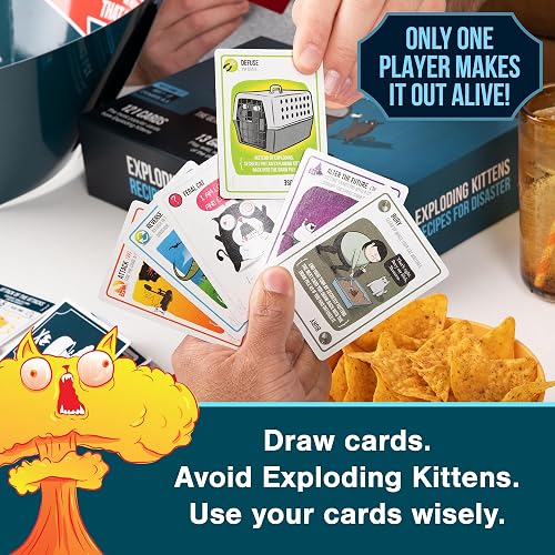 Exploding Kittens Recipes for Disaster Deluxe Game Set by Exploding Kittens - for Adults Teens & Kids - Fun Family Games - A Russian Roulette Card Game