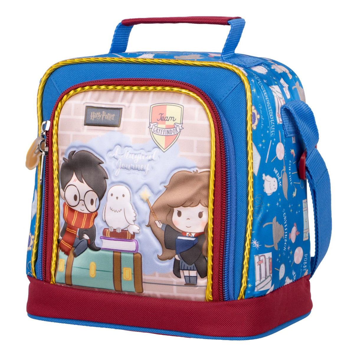 Ruz Lonchera Infantil | Harry Potter | 100% Poliéster Capacidad 3 Litros | Lonchera Escolar para niños y niñas con Compartimento Principal Amplio y Práctico Cierre de Cremallera